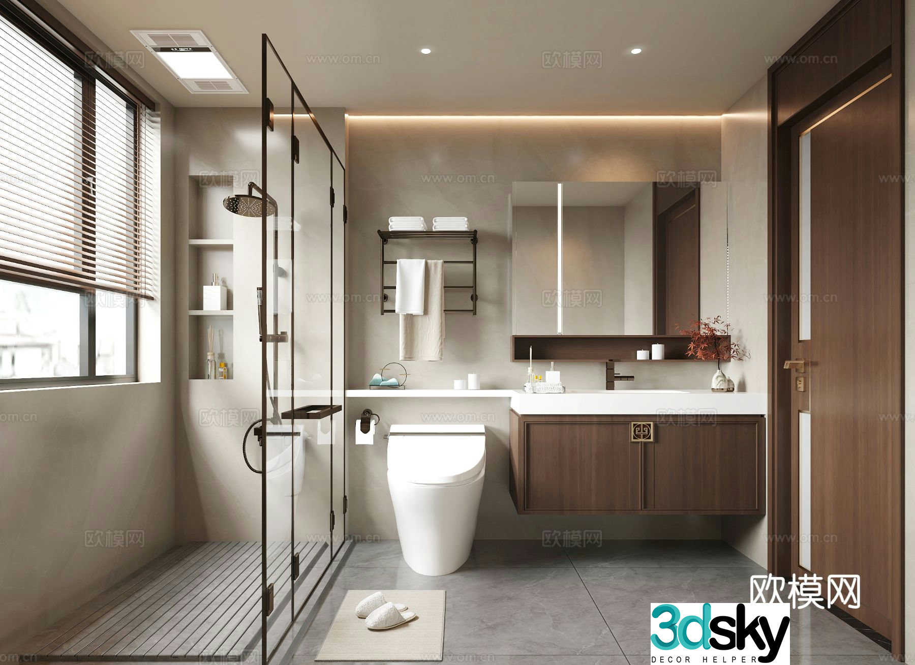 New Chinese bathroom 3D model