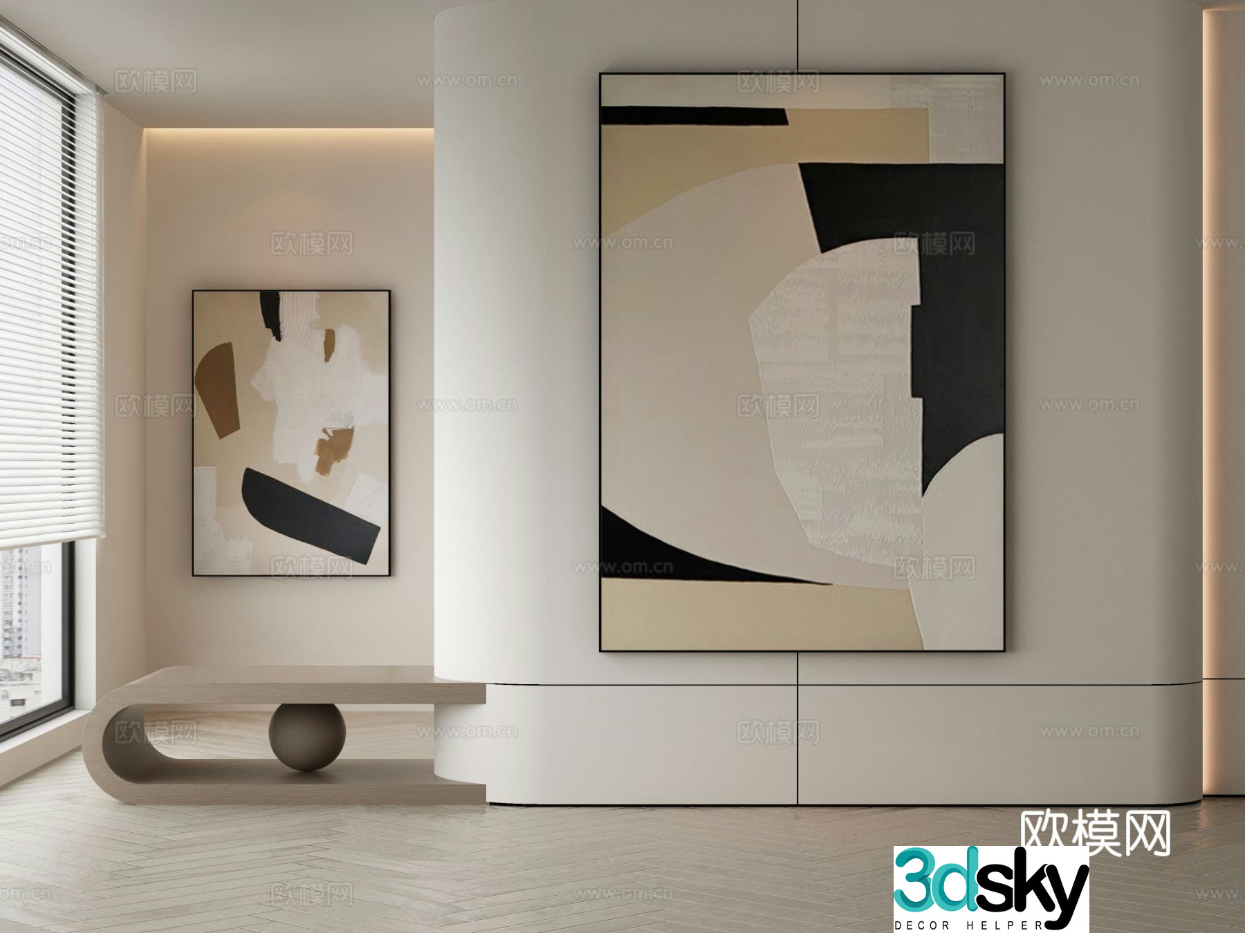 Modern Wasabi Hanging Painting Oil Painting 3D Model