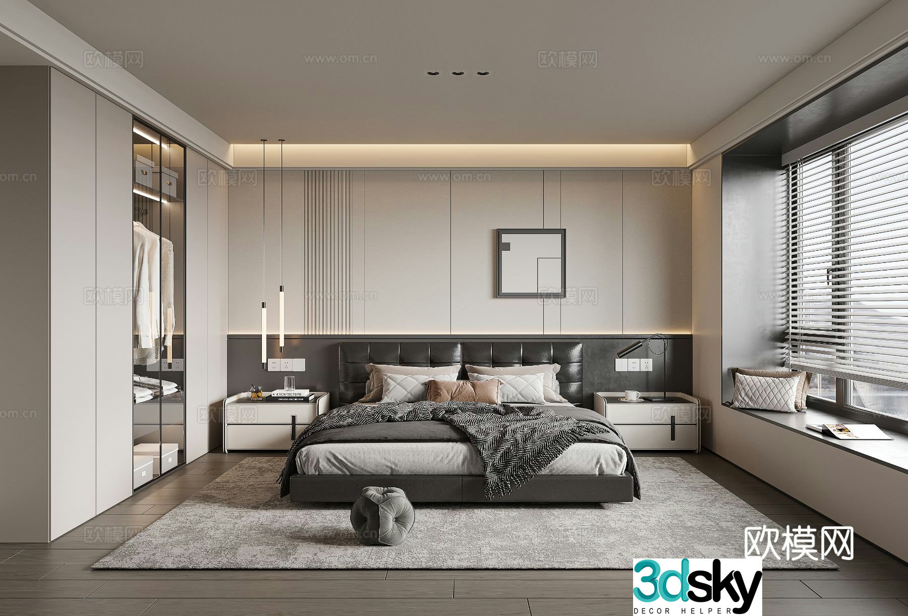 Modern bedroom master bedroom 3d model