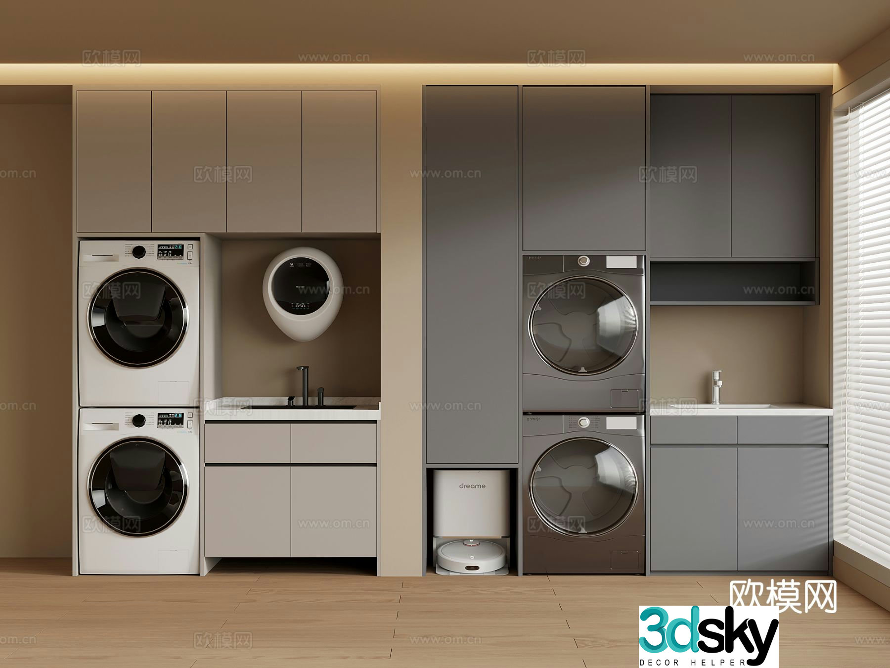 Washing cabinet Modern washing cabinet Balcony cabinet 3D model