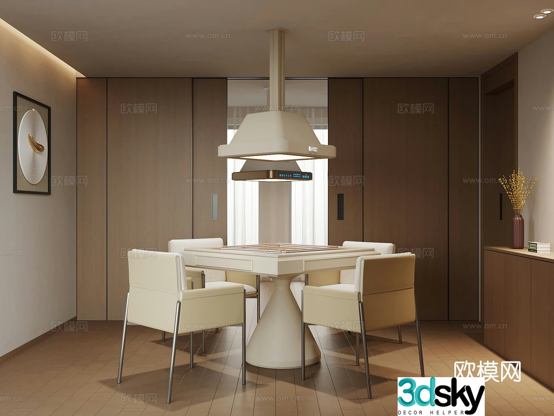 Modern mahjong table 3d model