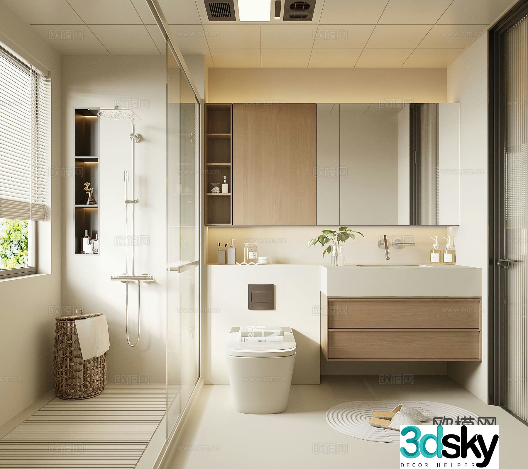 Modern home bathroom 3d model
