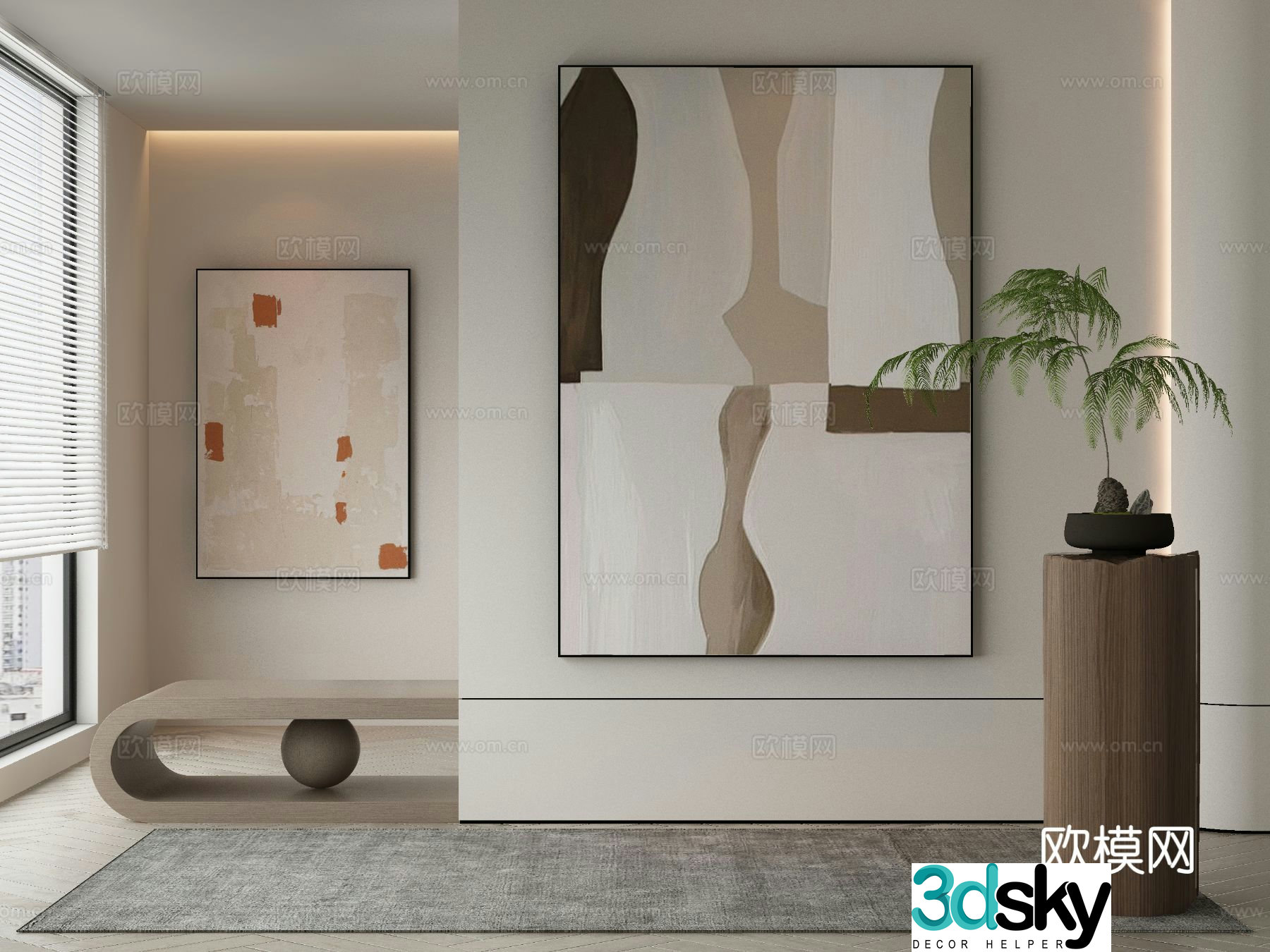 Modern Wasabi Hanging Painting Oil Painting 3D Model