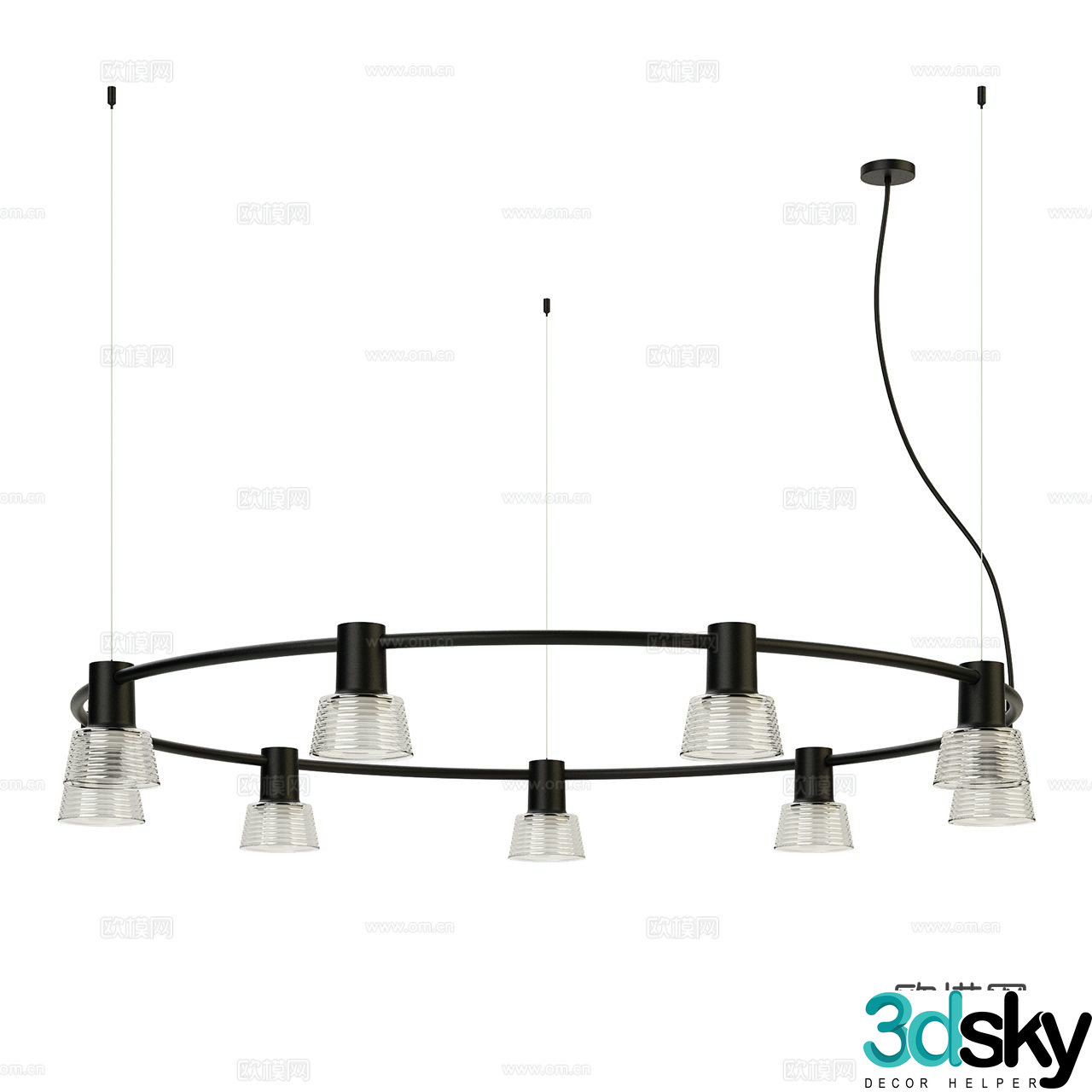 Zero modern chandelier minimalist chandelier ring chandelier metal chandelier decorative chandelier 3d model