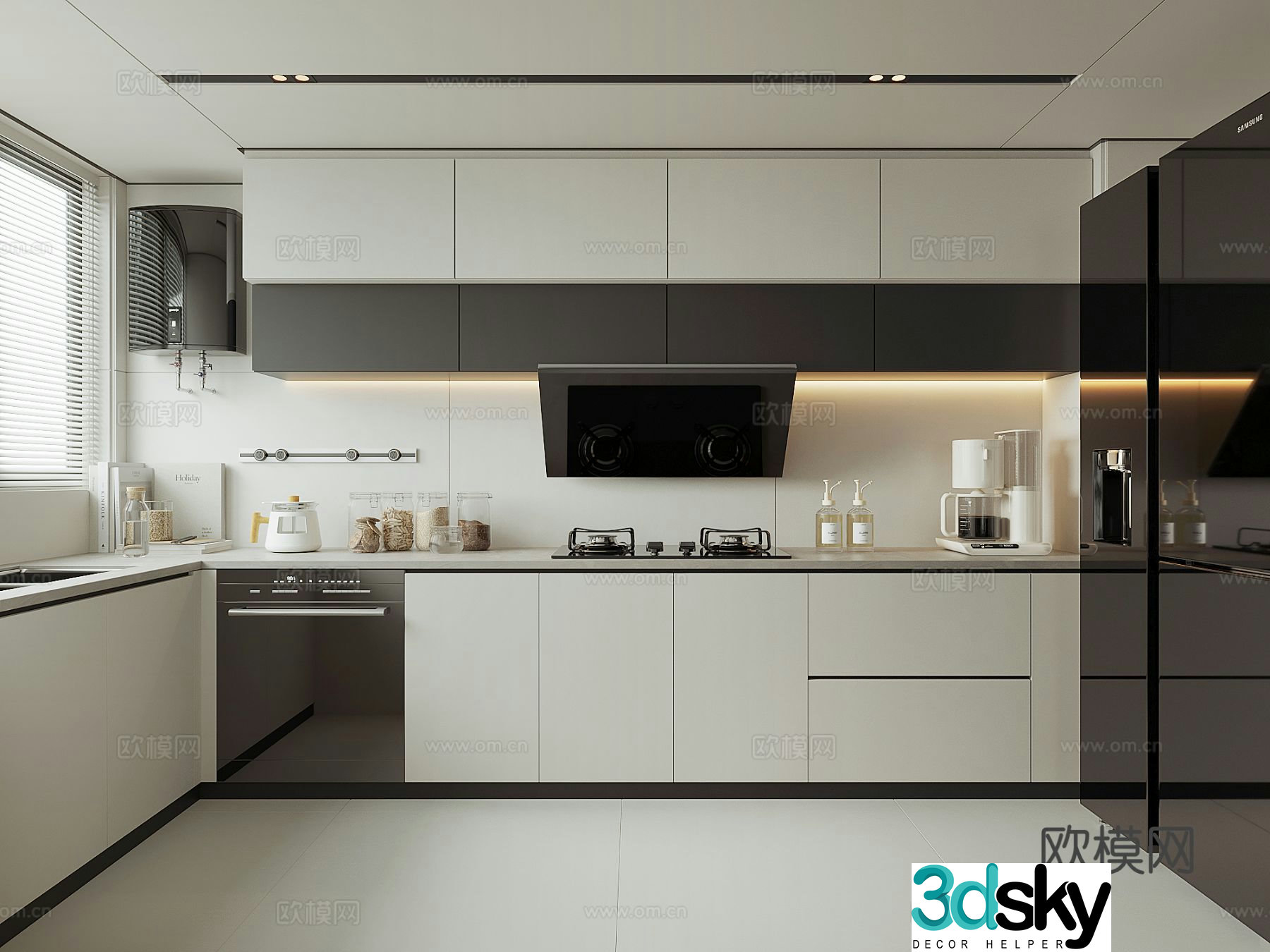 Modern home kitchen 3d model