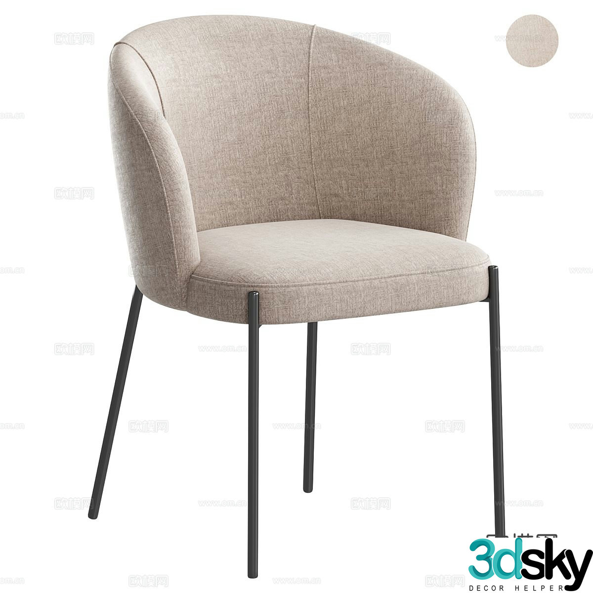 Modern Italian fabric single chair 3d model