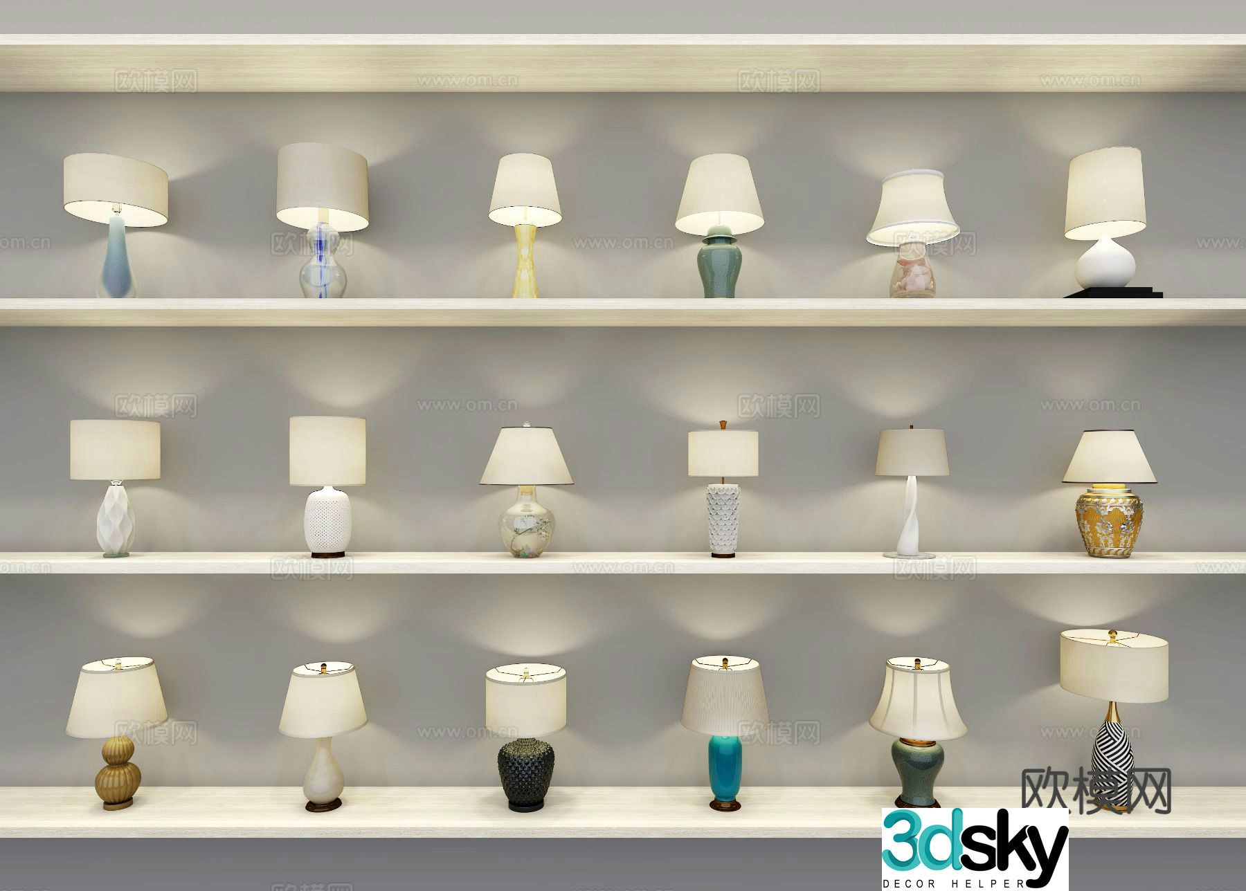 Chinese desk lamp 3D model