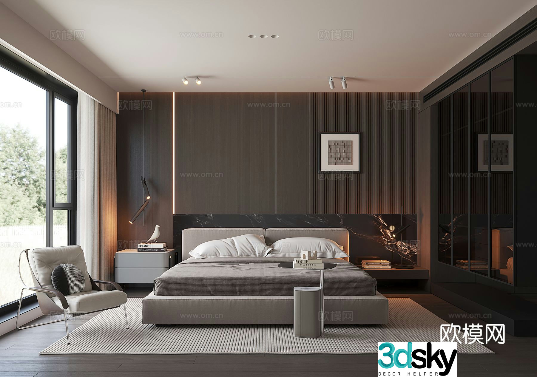 Modern home bedroom 3d model