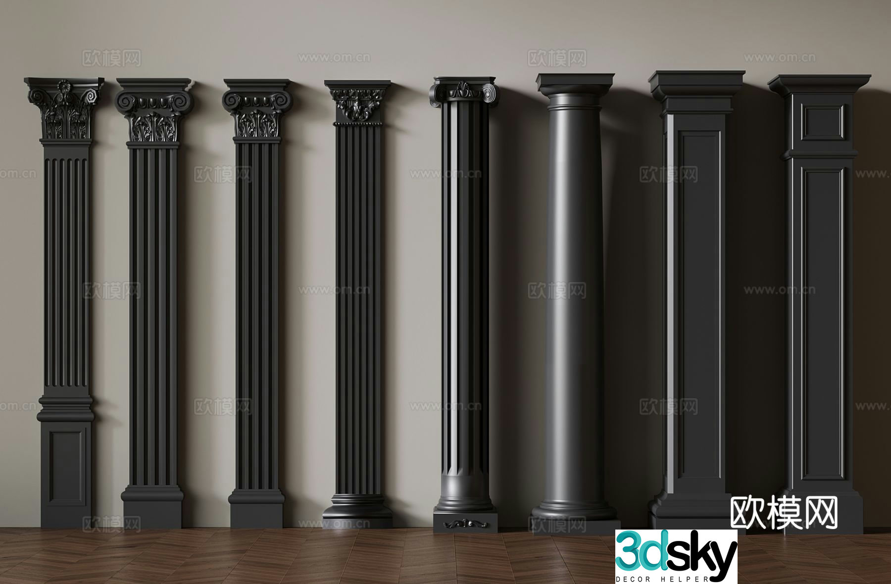 French Roman column 3d model