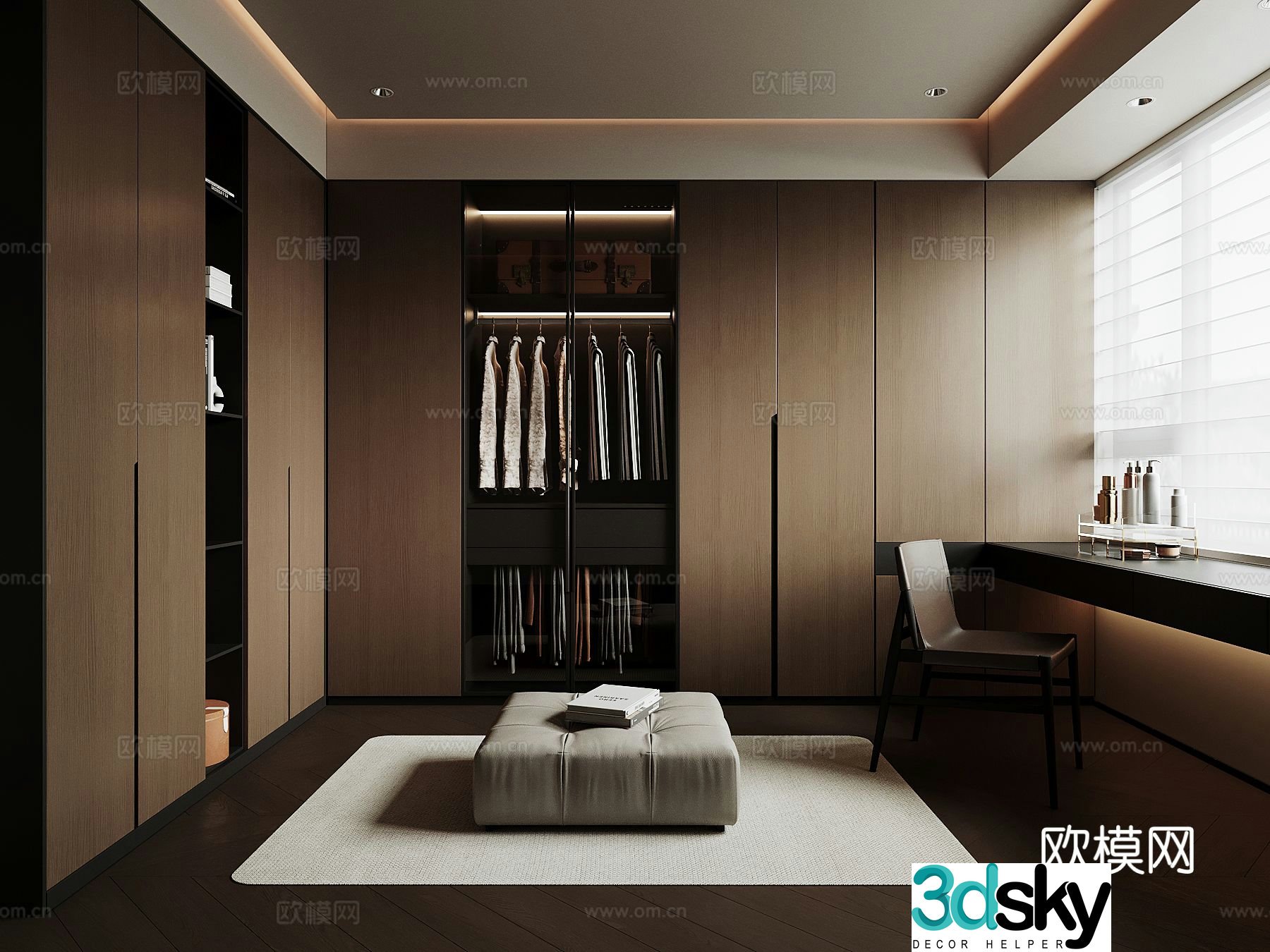 Italian cloakroom wardrobe chair 3d model