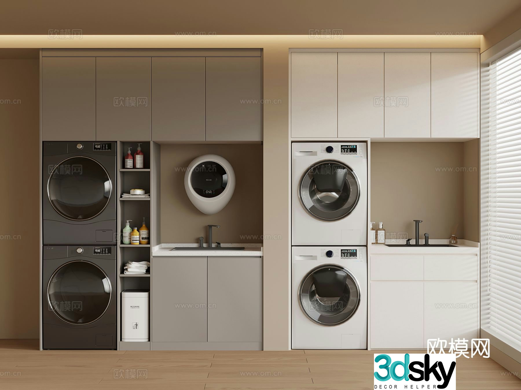Washing cabinet Modern washing cabinet Balcony cabinet 3D model