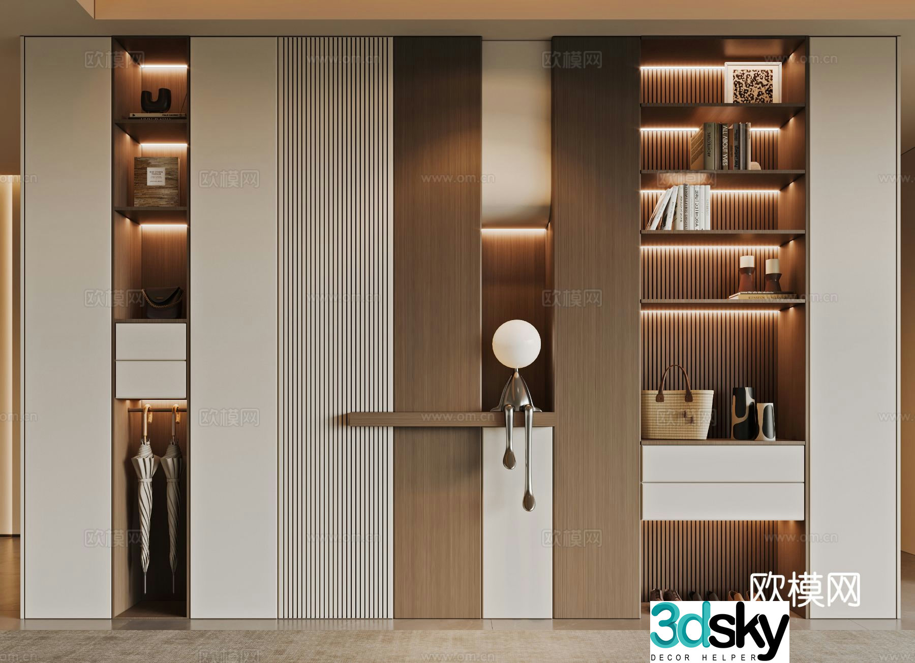 Modern shoe cabinet 3d model