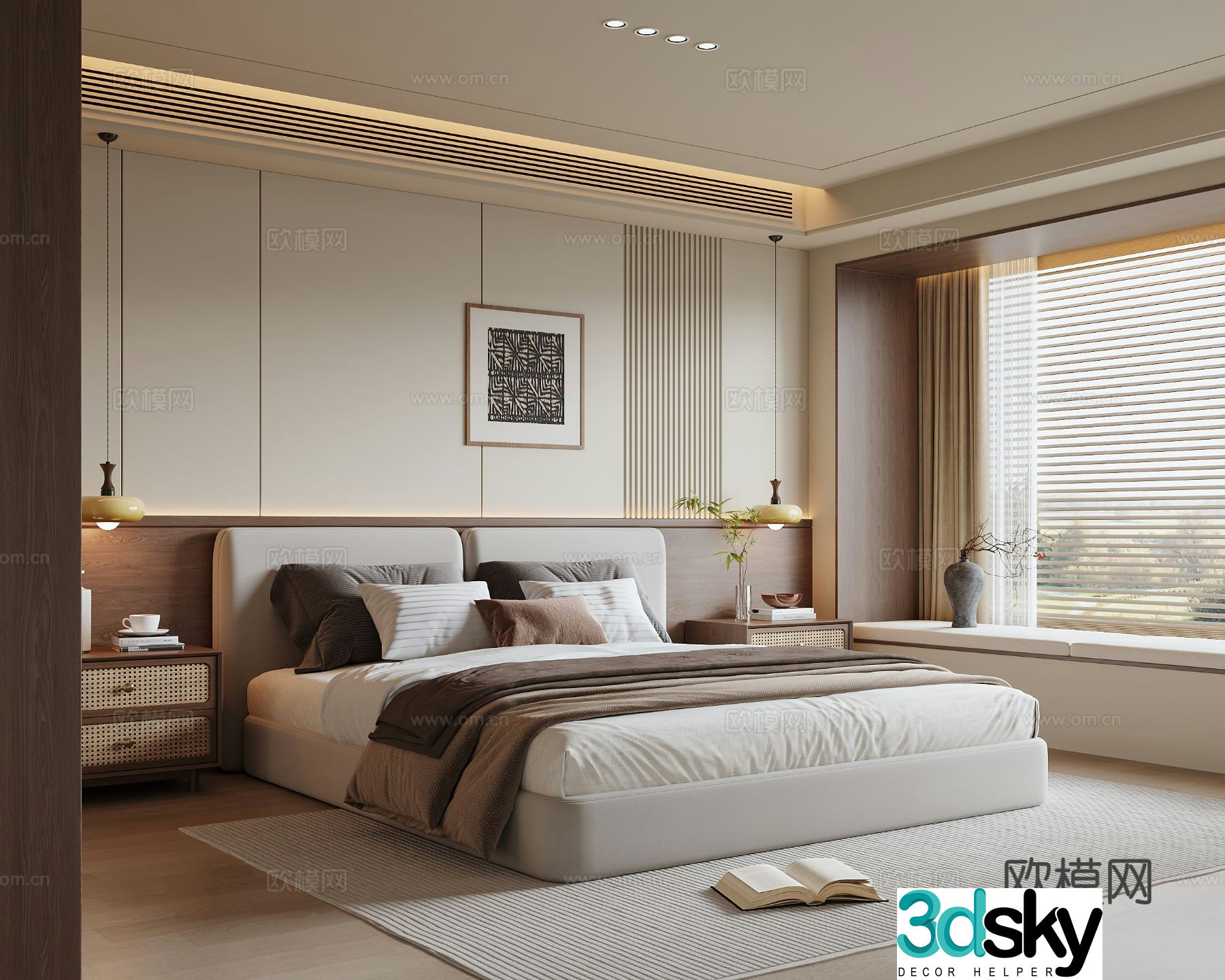 Modern medieval bedroom 3d model