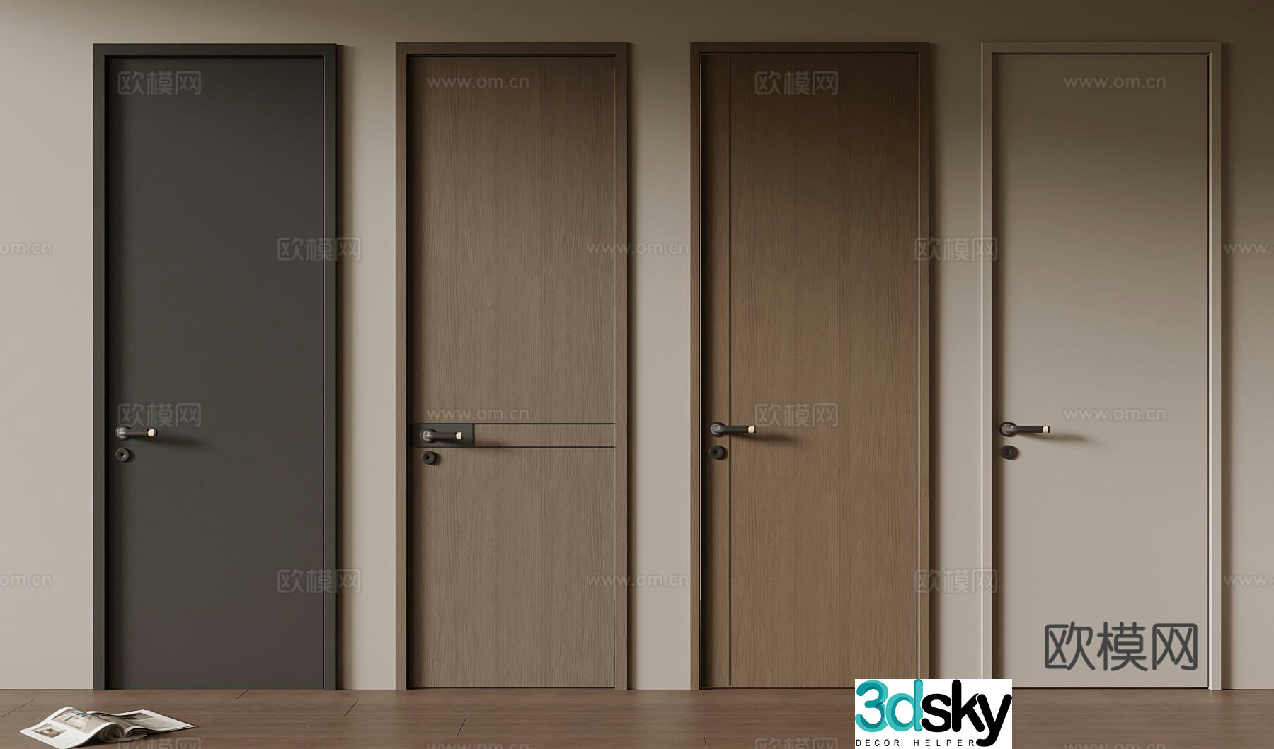 Modern Door Indoor Door Single Open Door 3D Model