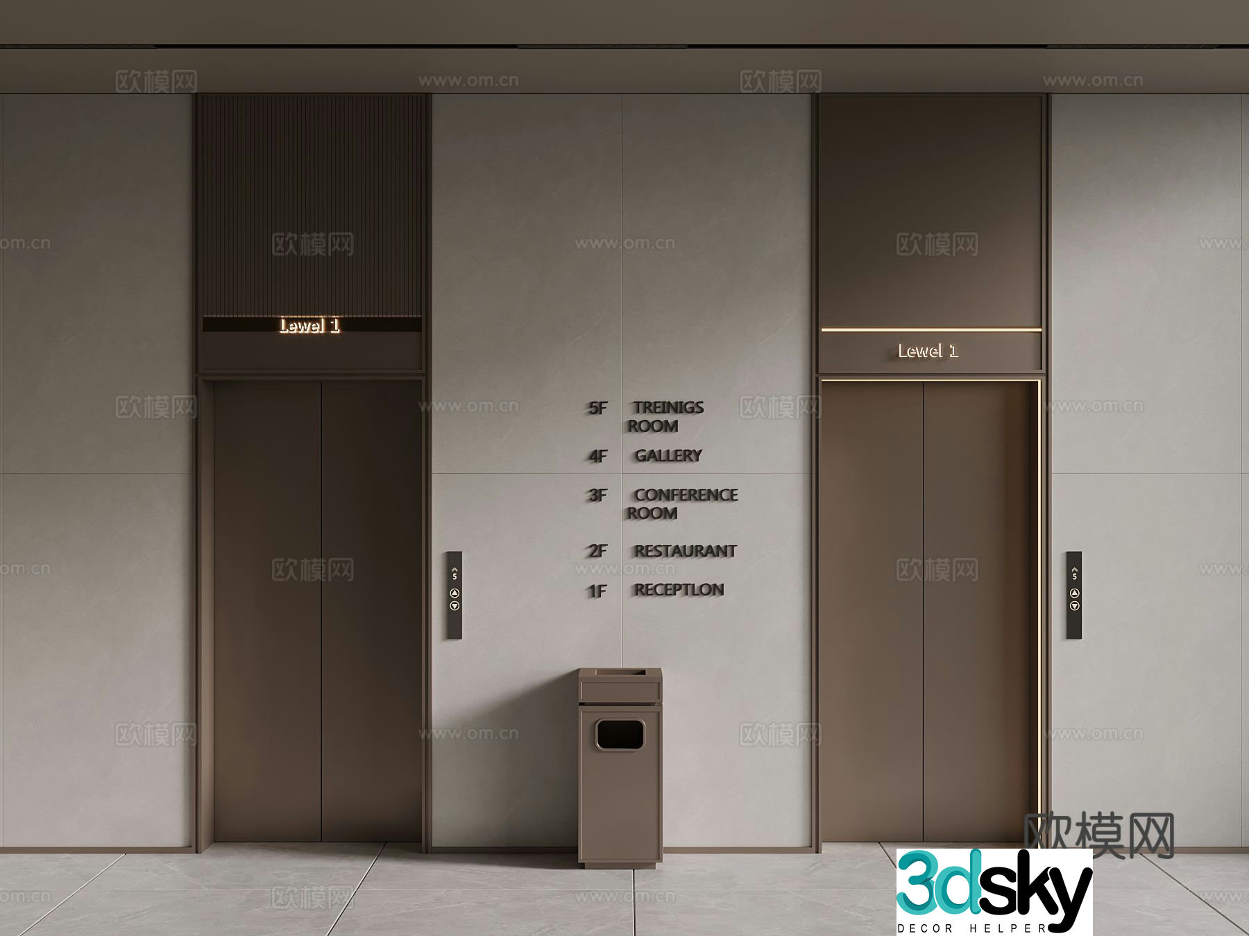 Modern elevator 3d model