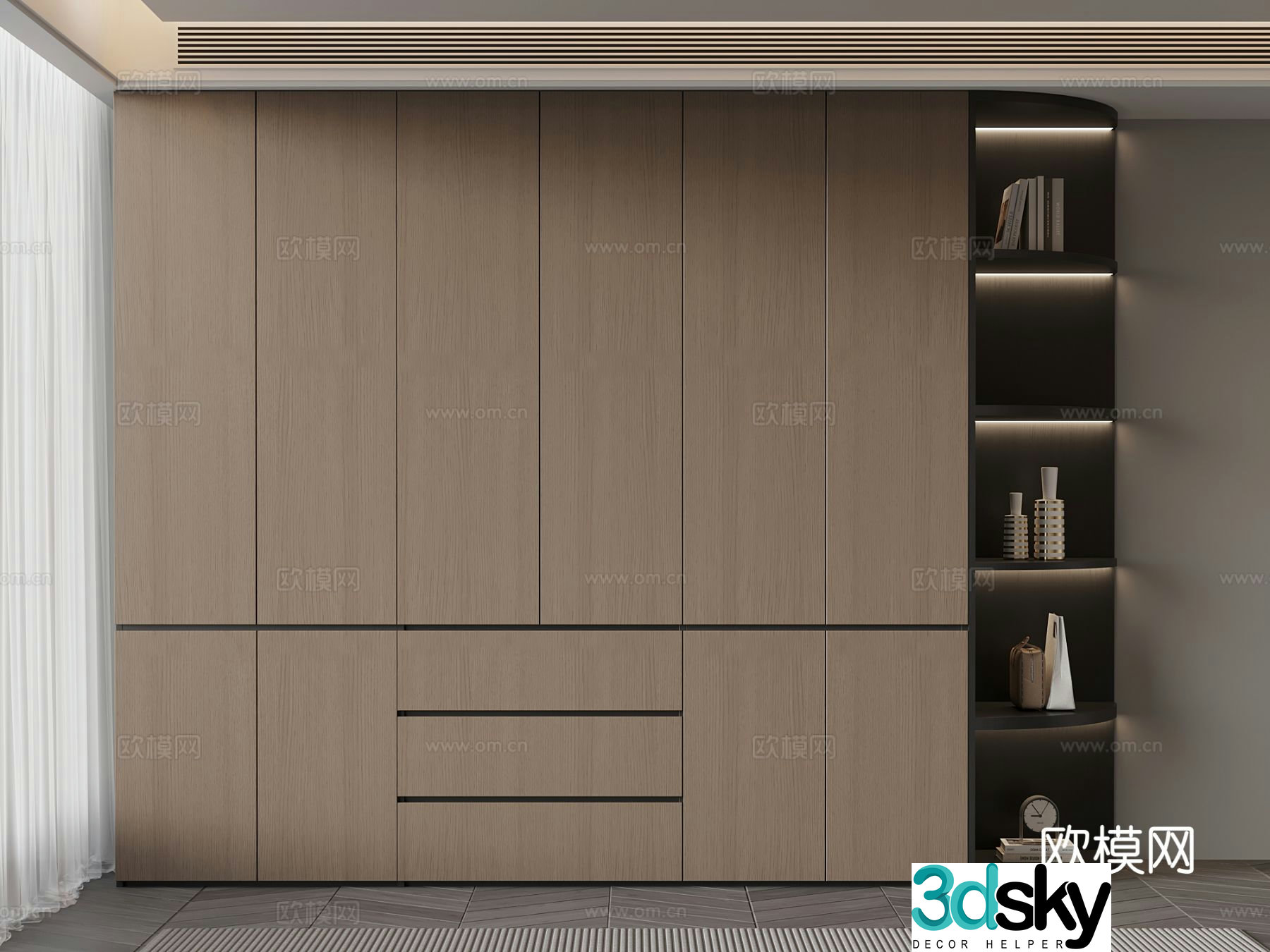 Modern Italian wardrobe 3d model