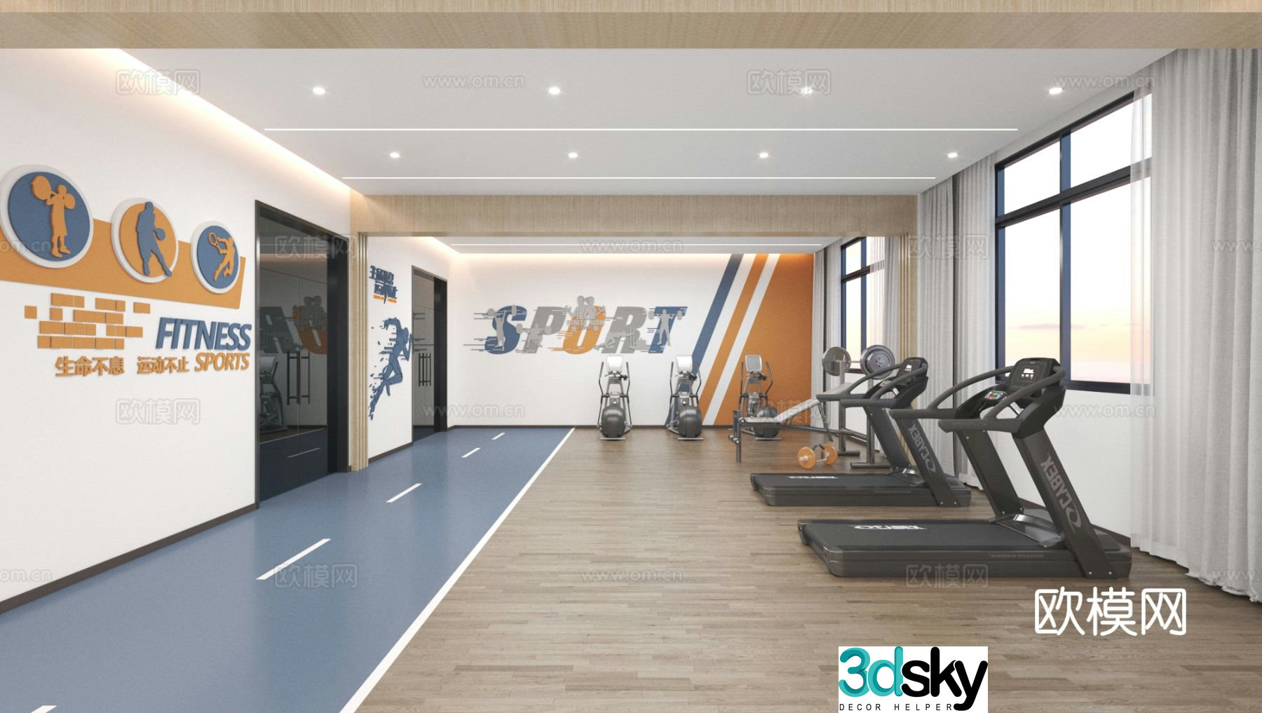 Gym fitness equipment 3d model