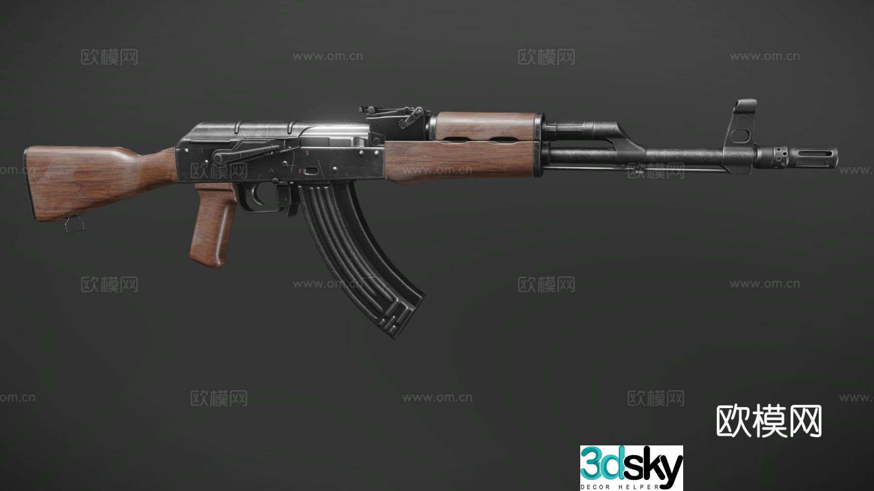 AK 47 rifle 3d model
