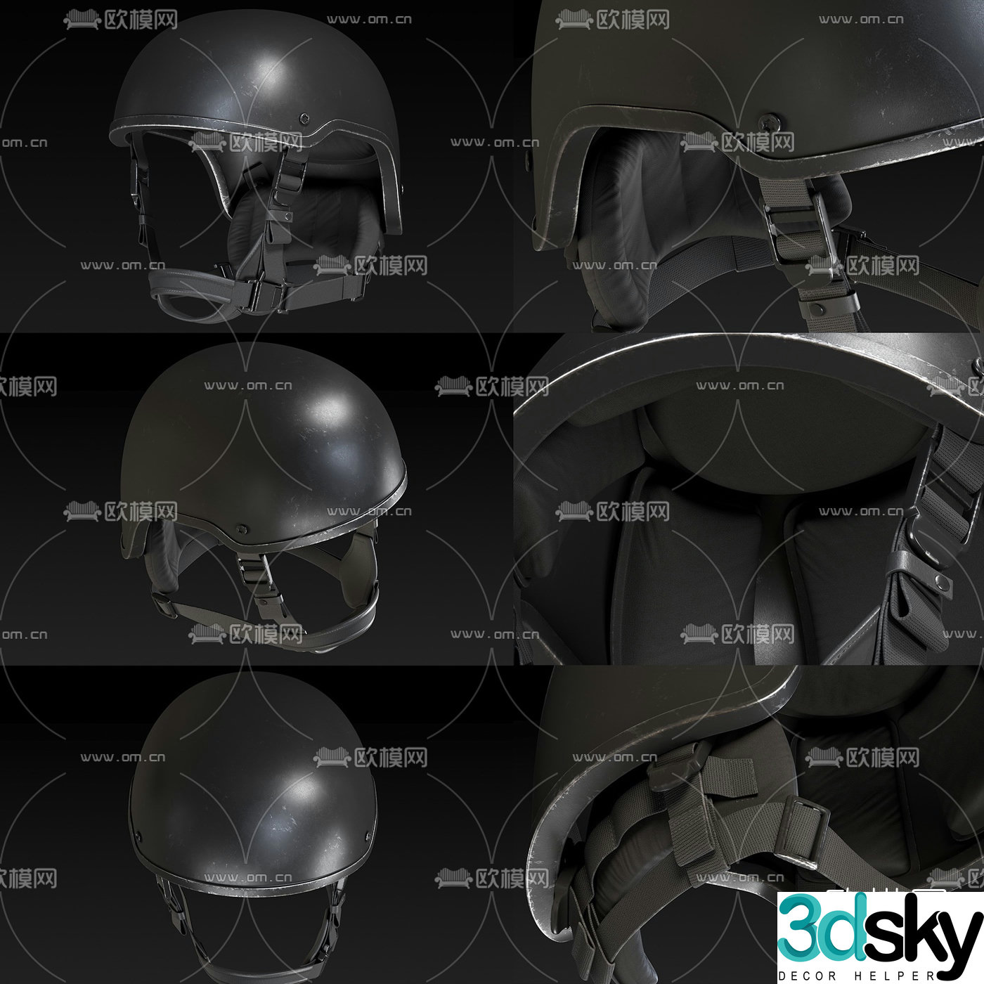 Modern bulletproof helmet 3d model