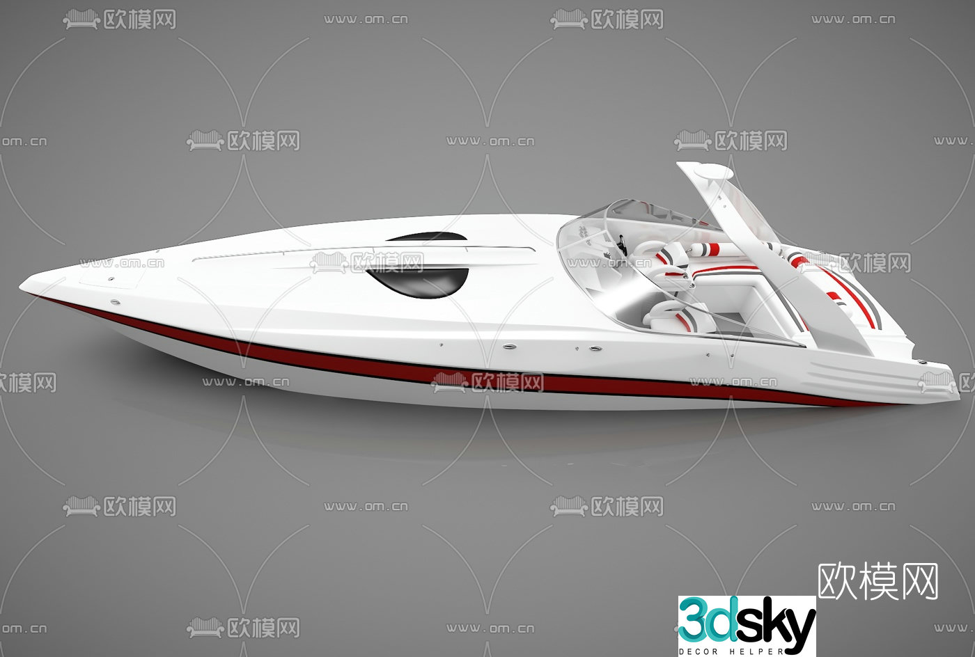 Modern boat 3d model