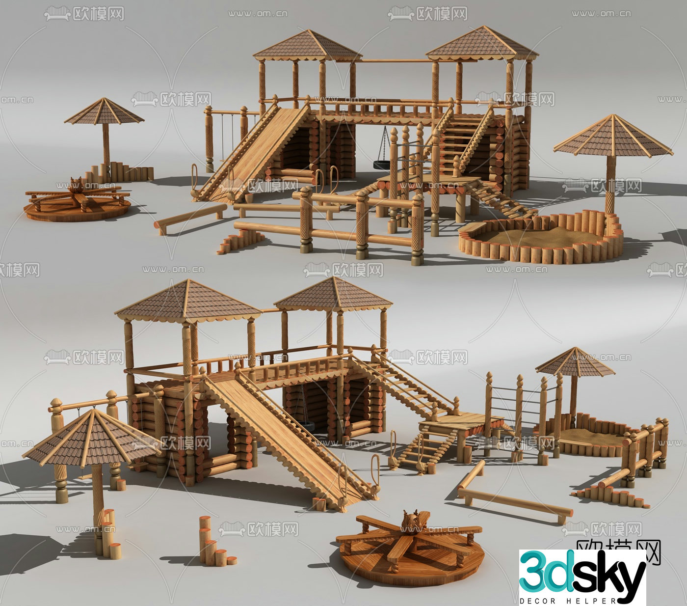Modern children's slide ride 3d model
