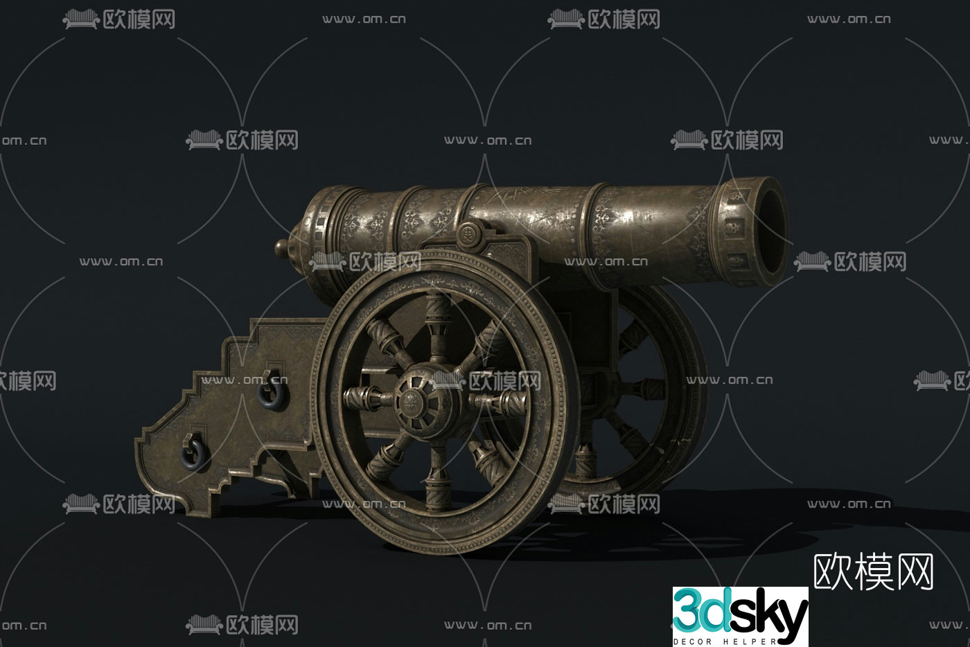 European wheel cannon 3d model