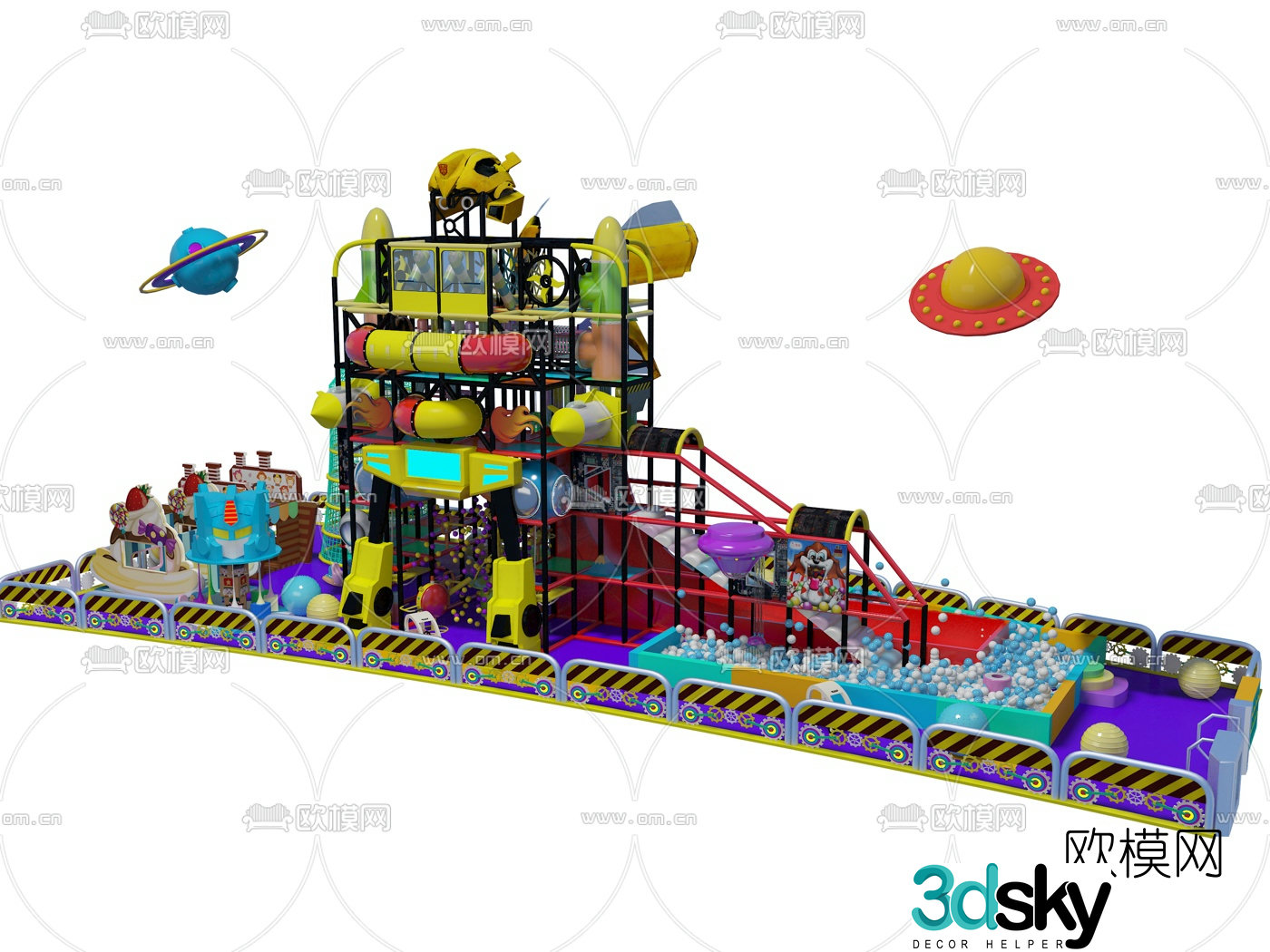 Modern children's playground 3d model