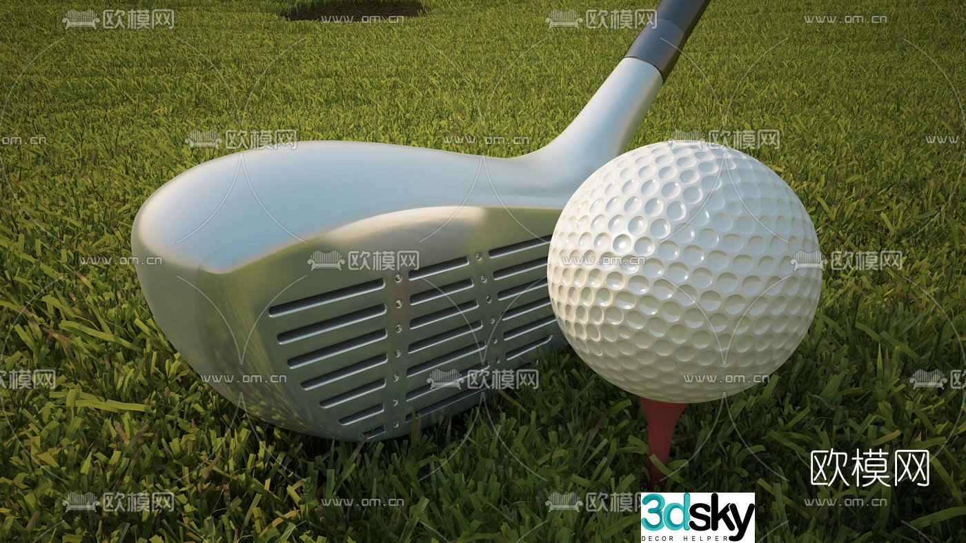 Modern golf club set 3d model