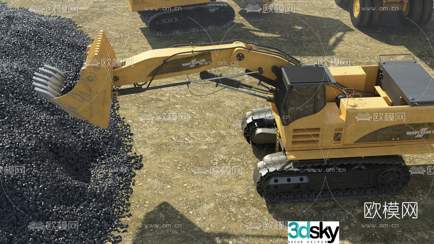 Modern excavator 3d model
