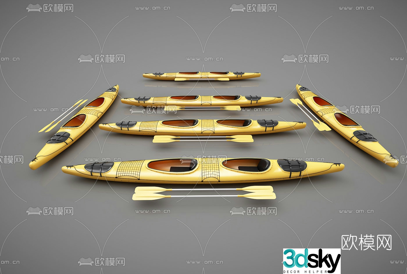 Modern kayak 3d model