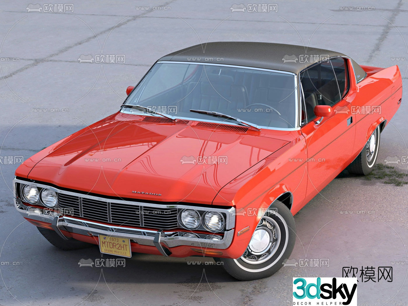Modern retro sports car 3d model