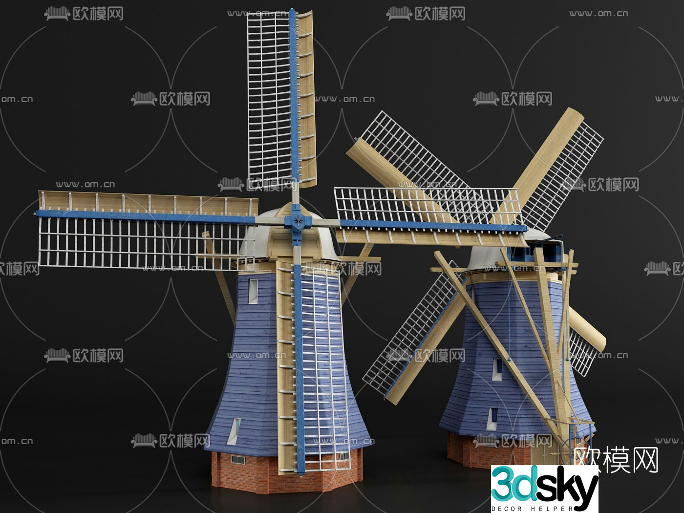 Modern windmill 3d model