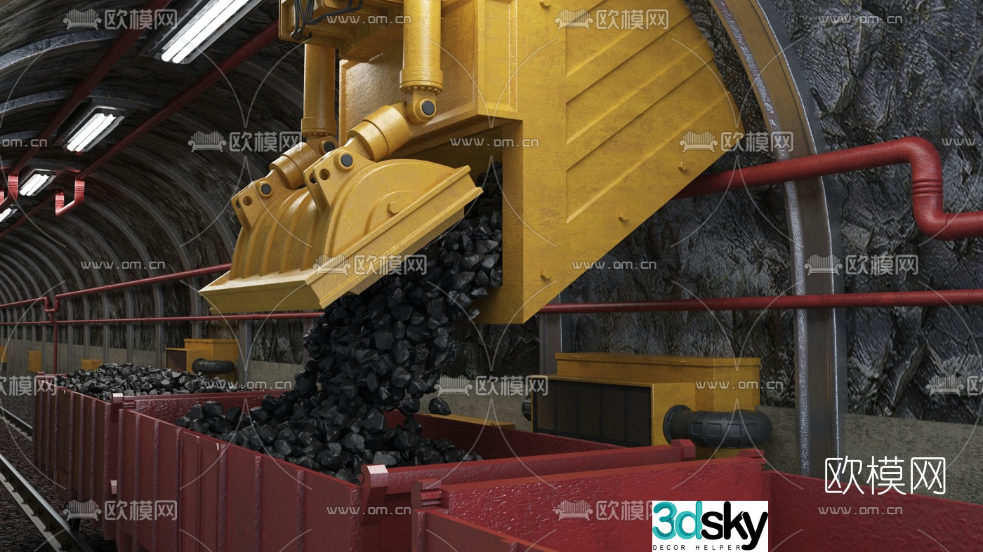 Modern mine rail car 3d model