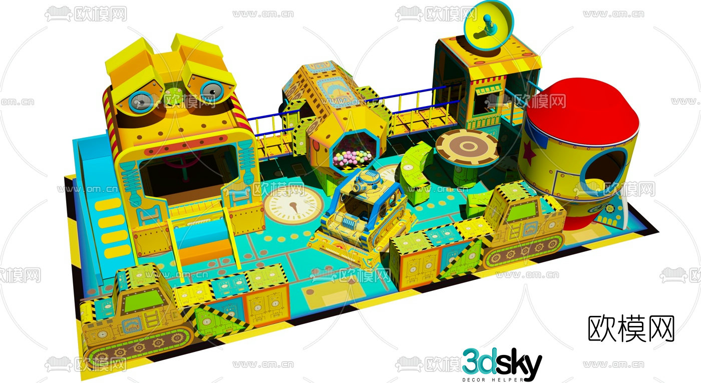 Modern children's play equipment 3d model