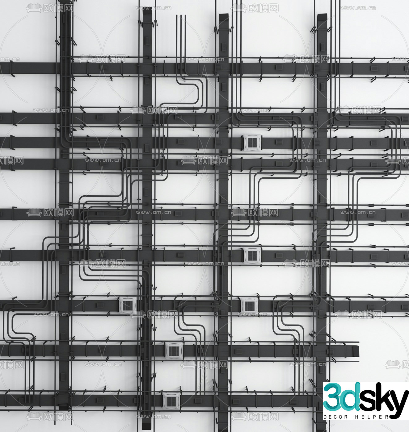 Industrial air ventilation duct duct 3d model