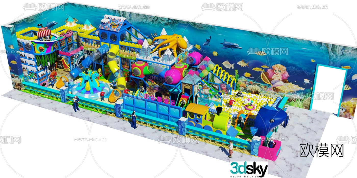 Modern ocean theme naughty castle children's paradise 3d model