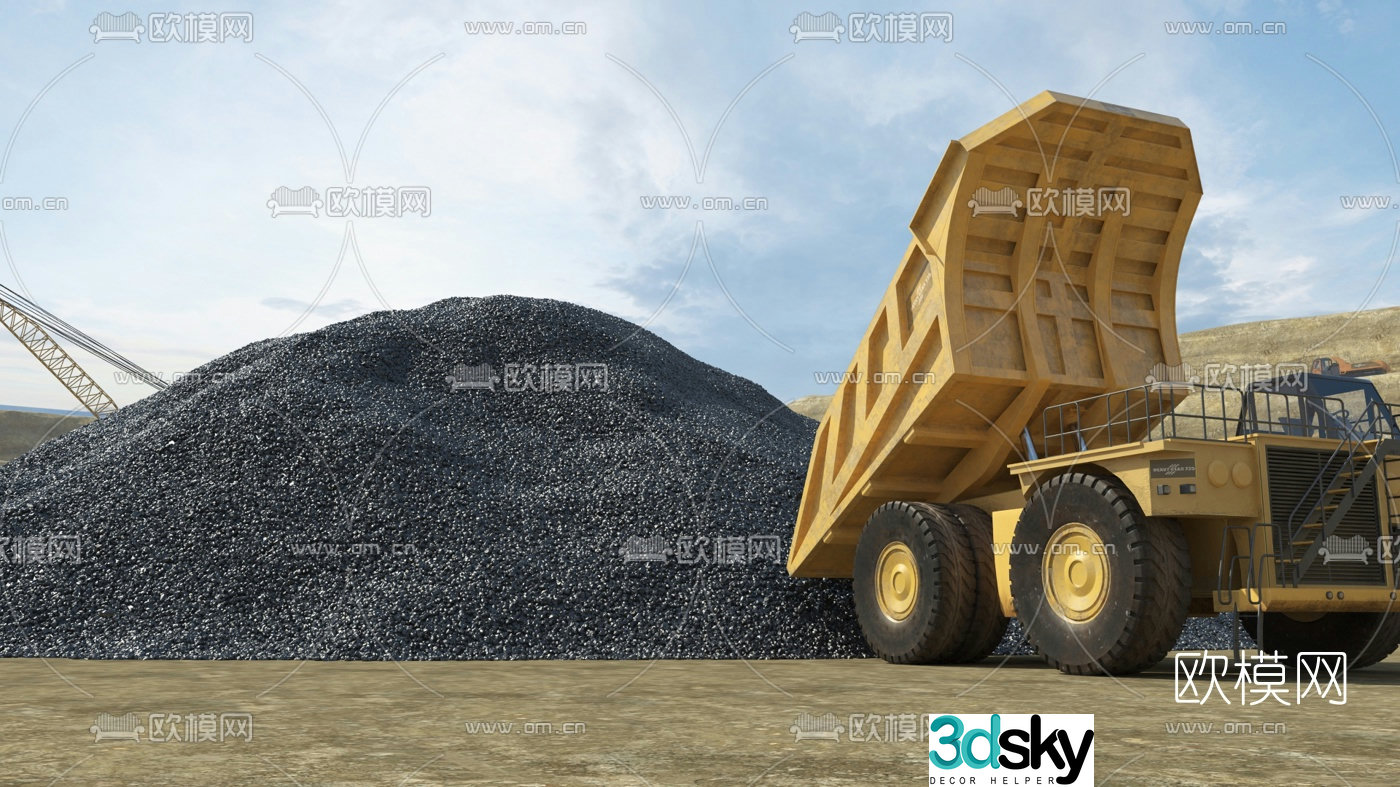 Modern mine cart 3d model