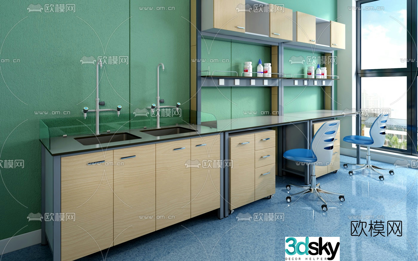 Modern chemistry laboratory 3d model