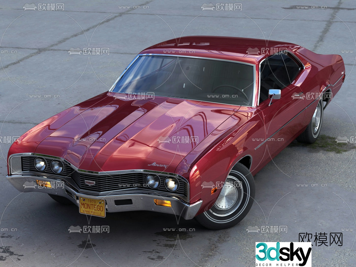 Modern retro sports car 3d model