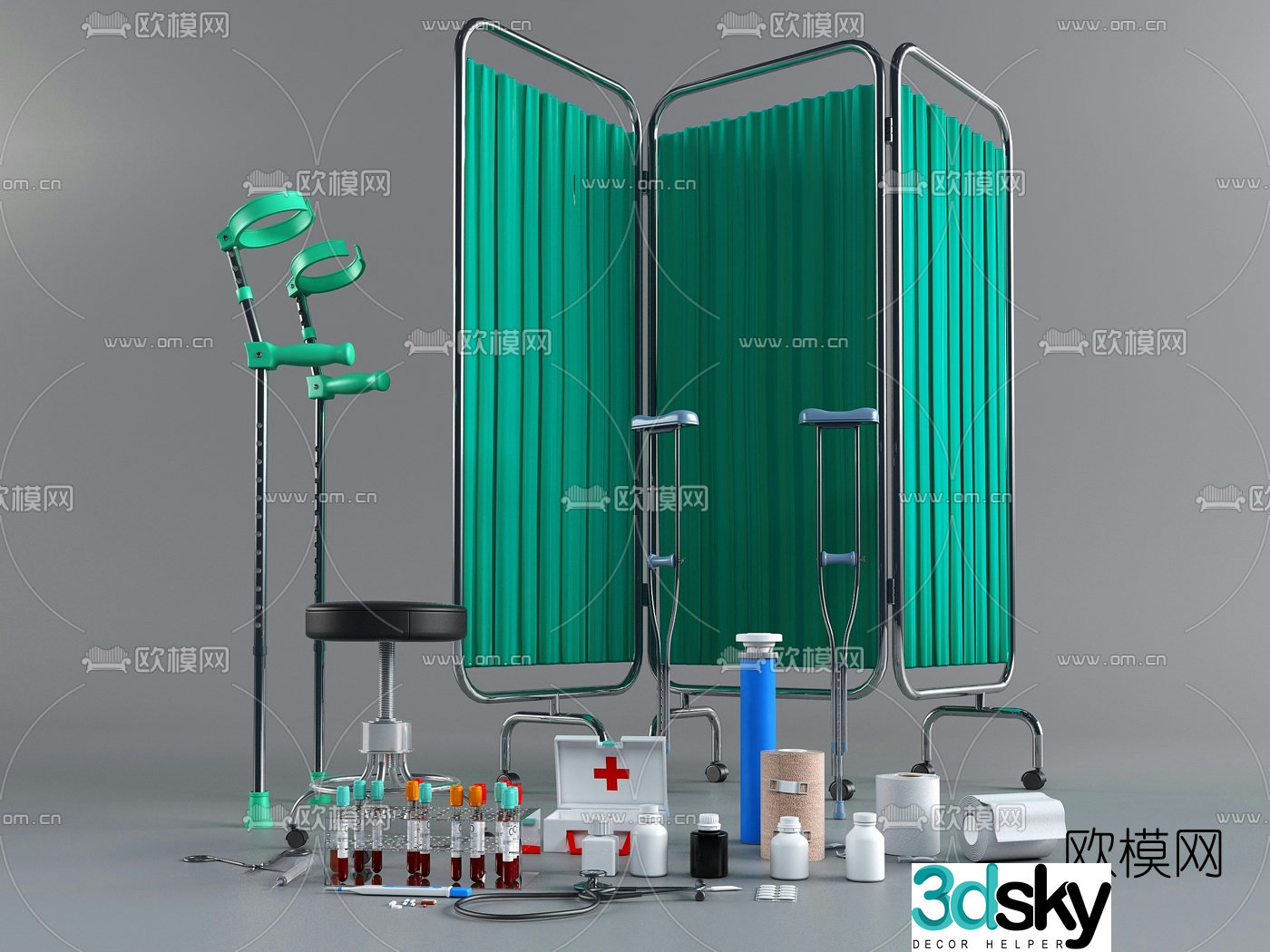 Modern medicine screen medical equipment 3d model