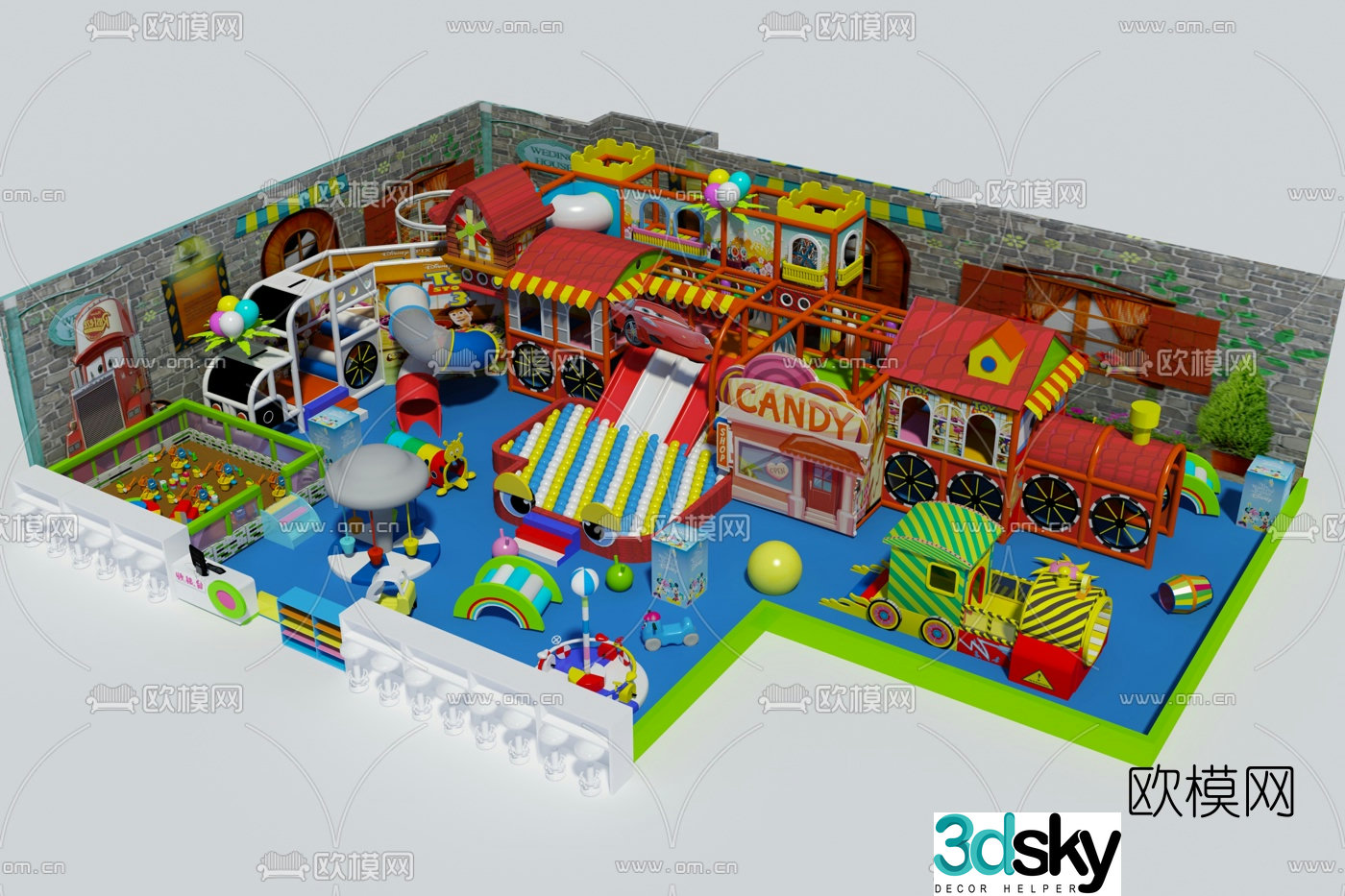 Modern children's play equipment 3d model