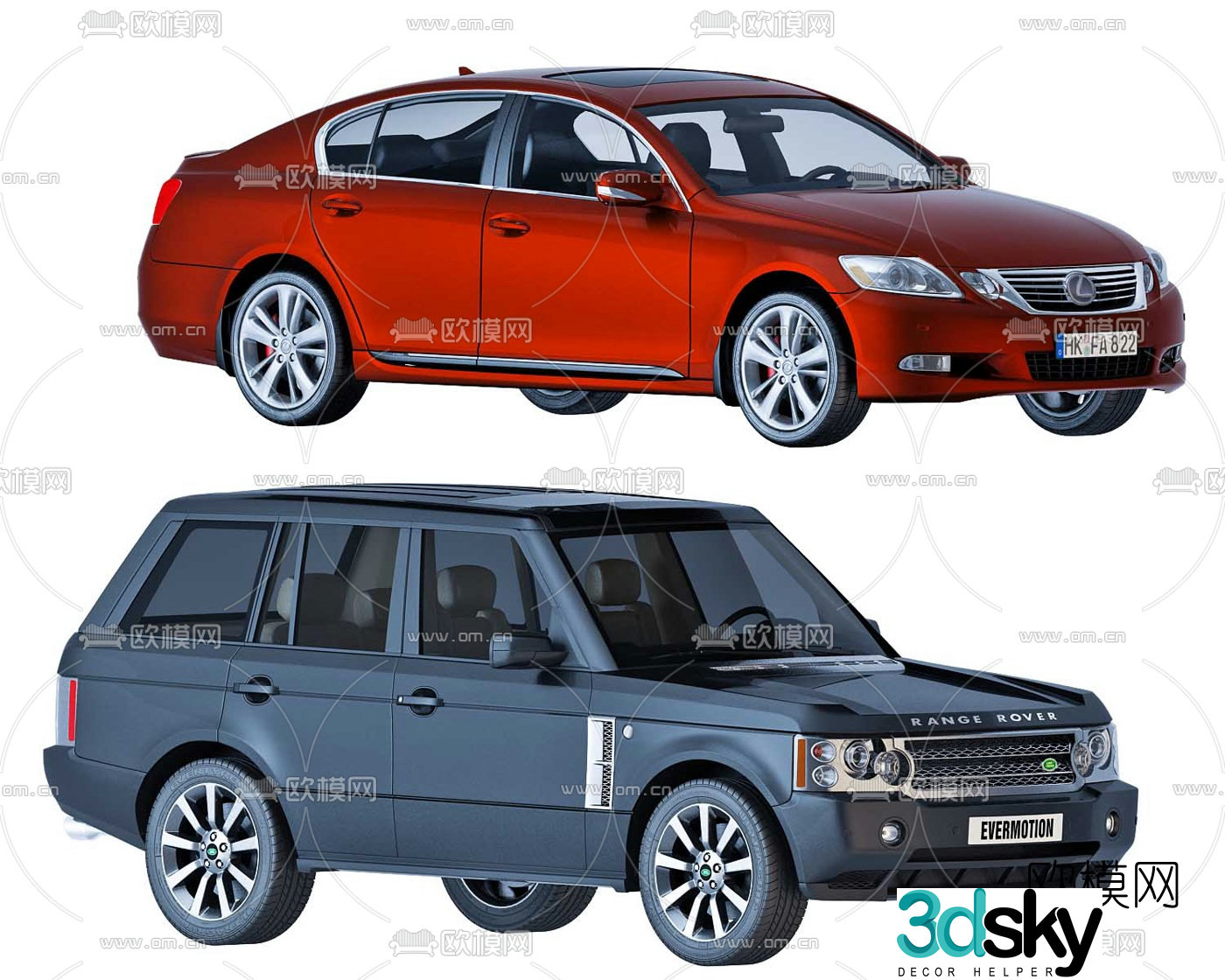 Modern Land Rover Lexus car 3d model