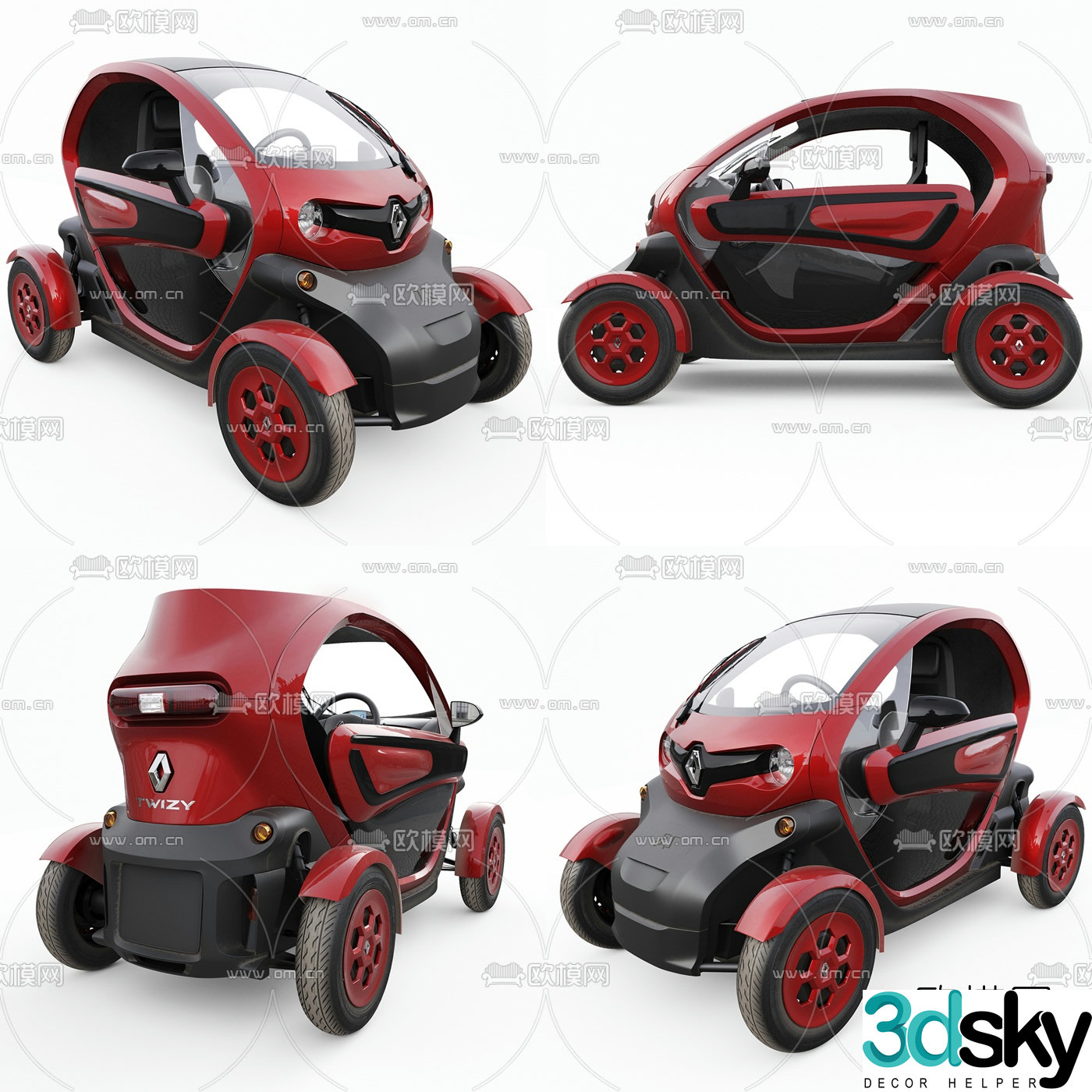 Modern Renault electric car 3d model