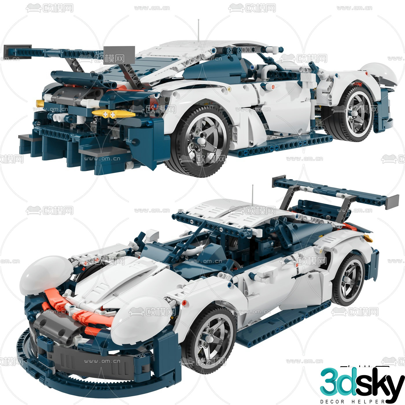 Modern Lego Porsche toy 3d model