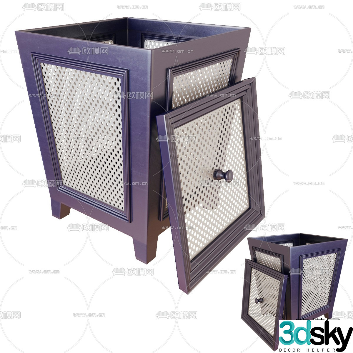 Modern wooden barrel storage barrel 3D model
