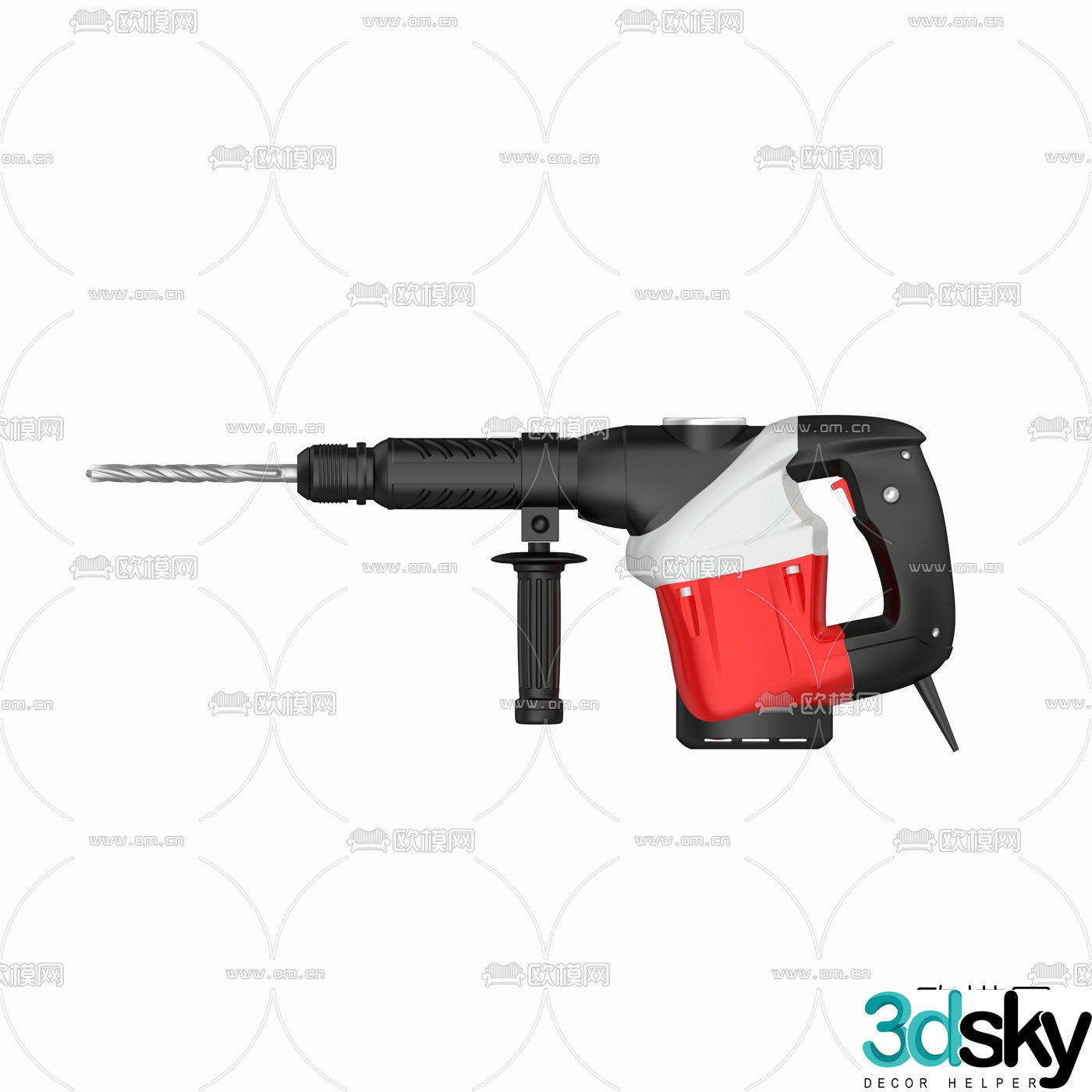 Modern grip electric drill 3d model
