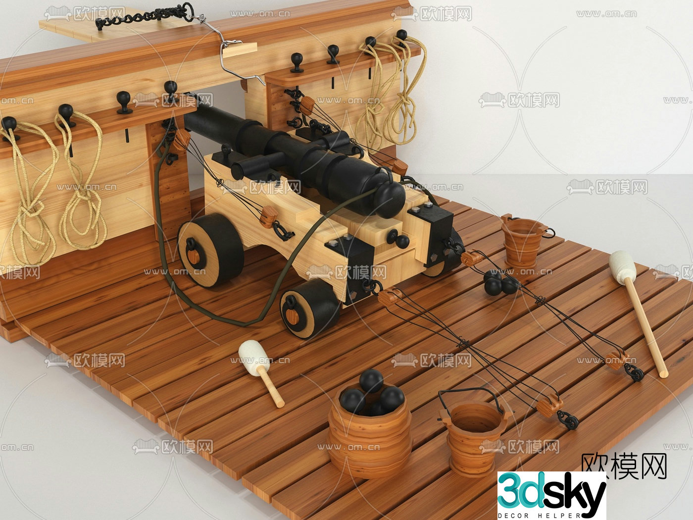 Industrial style artillery weapon 3d model