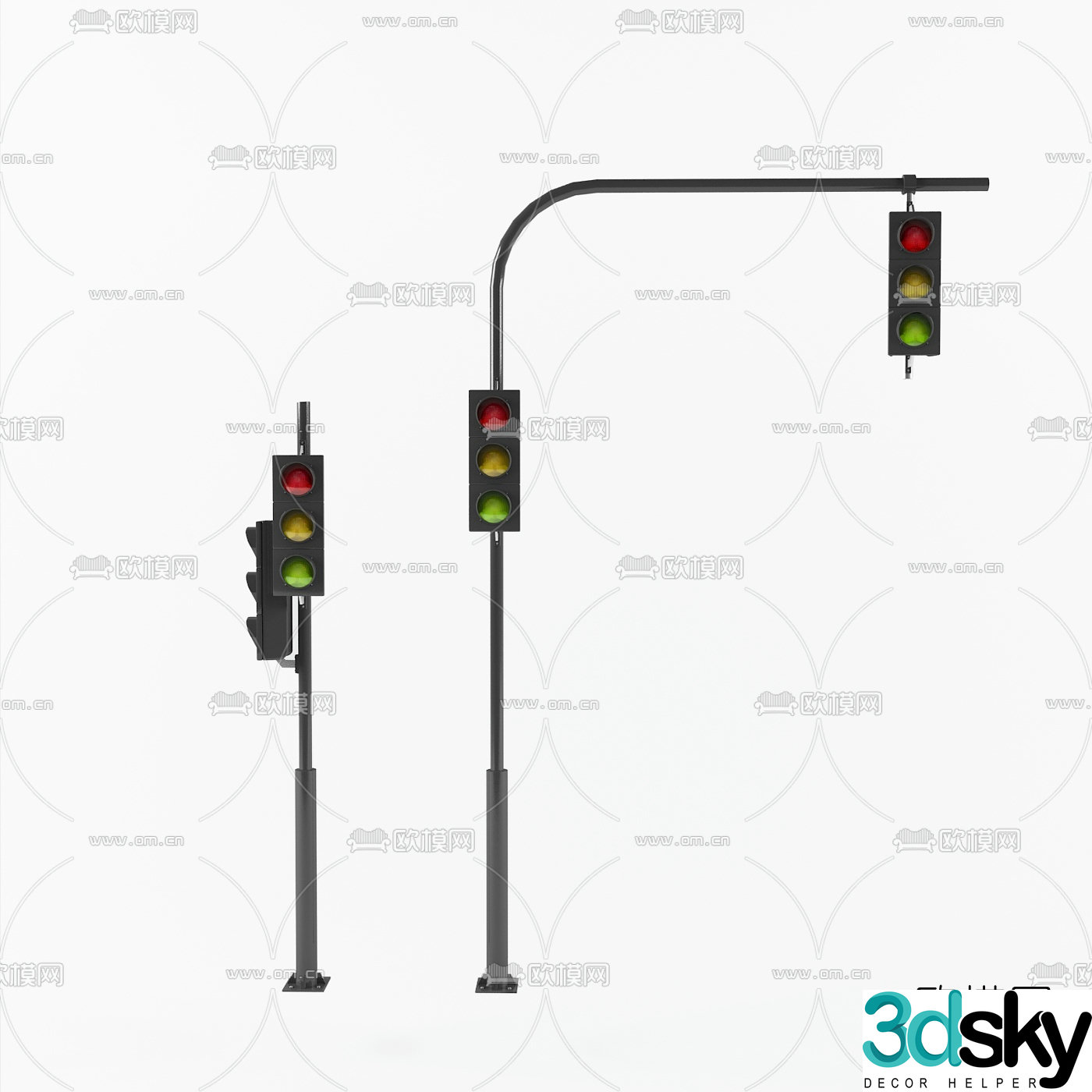 Modern traffic traffic light 3d model