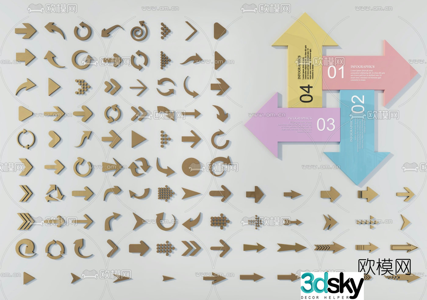 Modern arrow sign 3d model