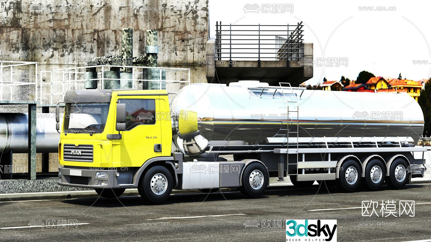Modern oil tanker 3d model